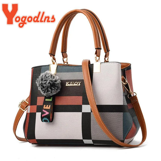 Yogodlns New Luxury Handbag Women Stitching Wild Messenger Bags Designer Brand Plaid Shoulder