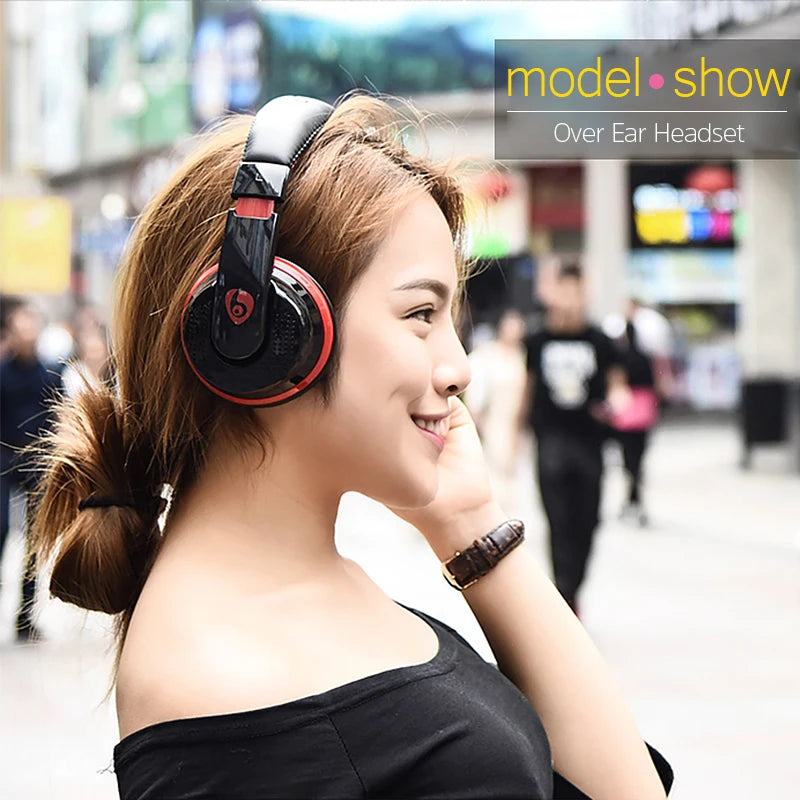 Over Ear Bass Stereo Bluetooth Headphone Wireless Headset Support Micro SD Card