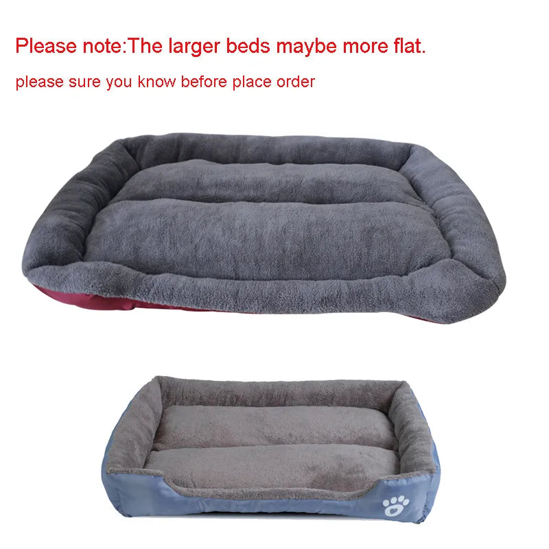 S-3XL 9 Colors Paw Pet Sofa Dog Beds Waterproof Bottom Soft Fleece Warm