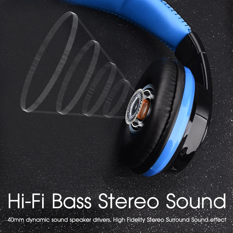 Over Ear Bass Stereo Bluetooth Headphone Wireless Headset Support Micro SD Card