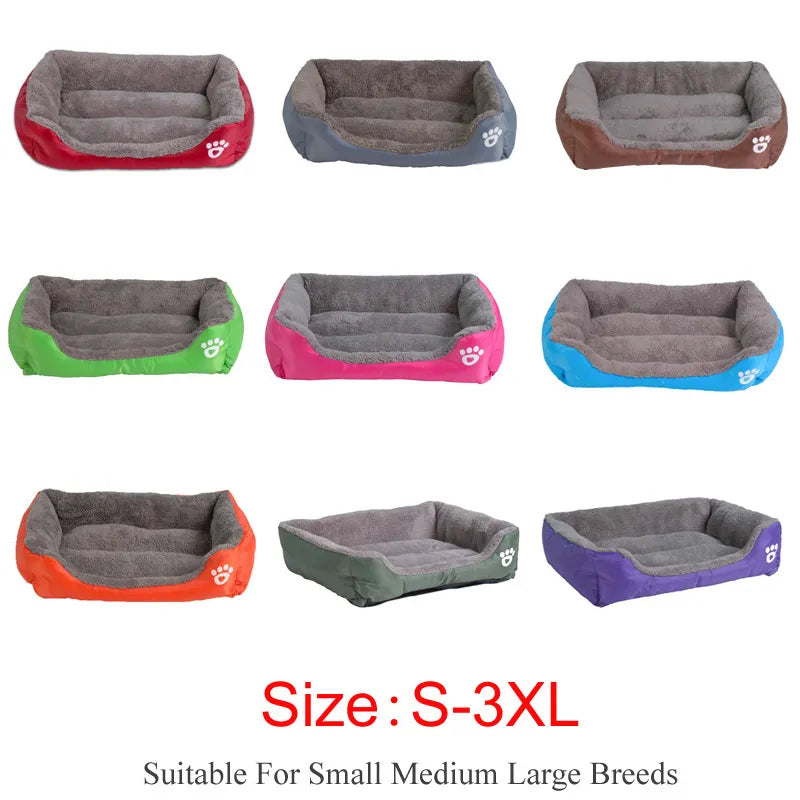 S-3XL 9 Colors Paw Pet Sofa Dog Beds Waterproof Bottom Soft Fleece Warm