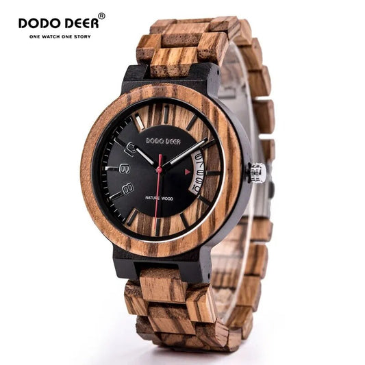 DODO DEER Wooden Watch Men Luxury Brand Design