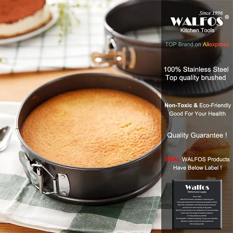 WALFOS Removable Bottom Non-Stick Metal Cake Baking Pan