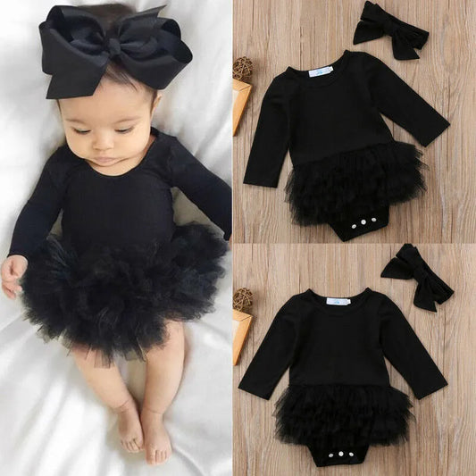 In Stock Newborn Baby Girl Long Sleeve Romper Jumpsuit Clothes Sets