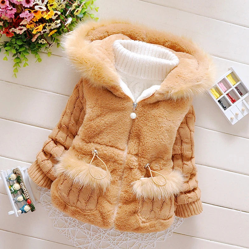 Plush Baby Jacket Thicken Warm Sweater Coat Fashion for Girls