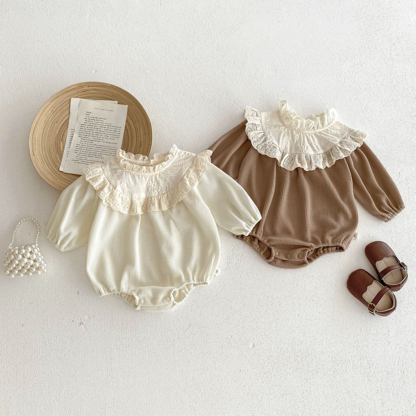 Baby Spring And Autumn Long Sleeve Lace Romper