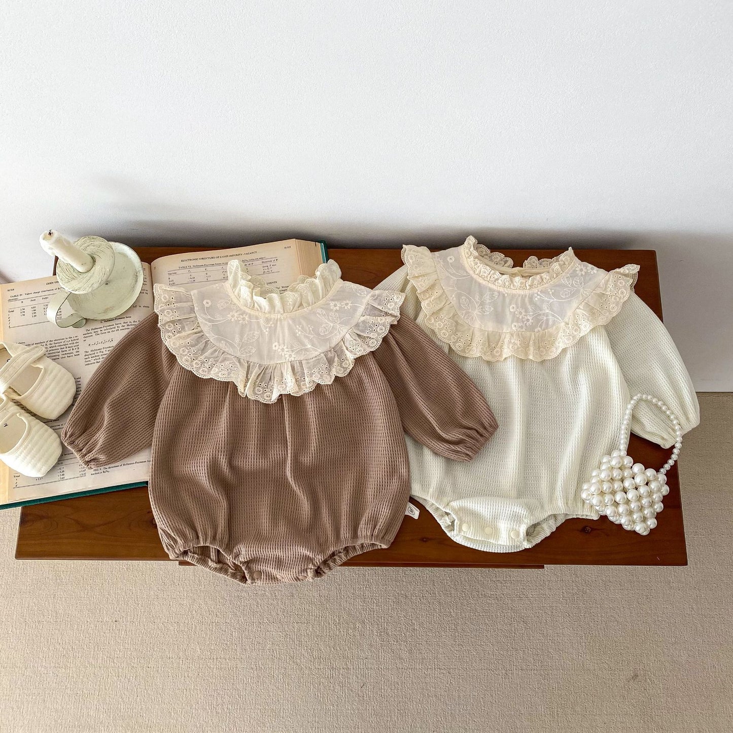 Baby Spring And Autumn Long Sleeve Lace Romper