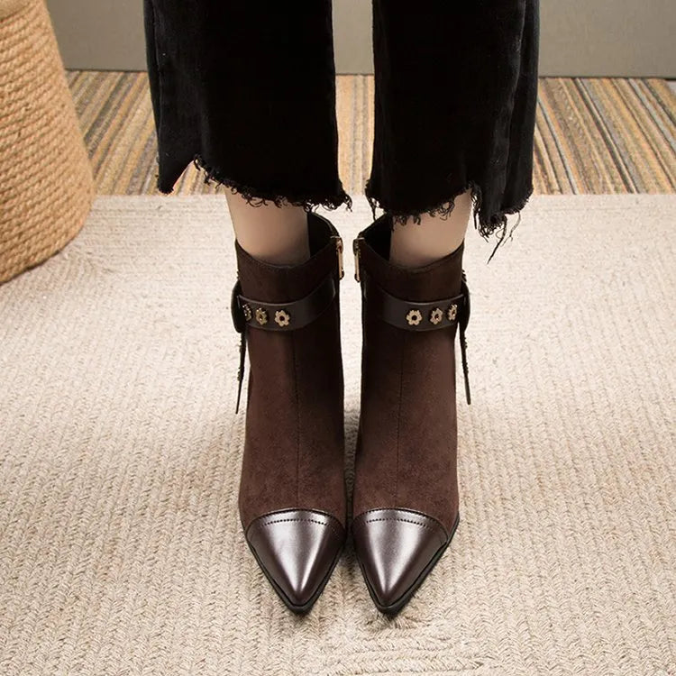 New Autumn Winter Ankle Boots Round Heeled Fashion