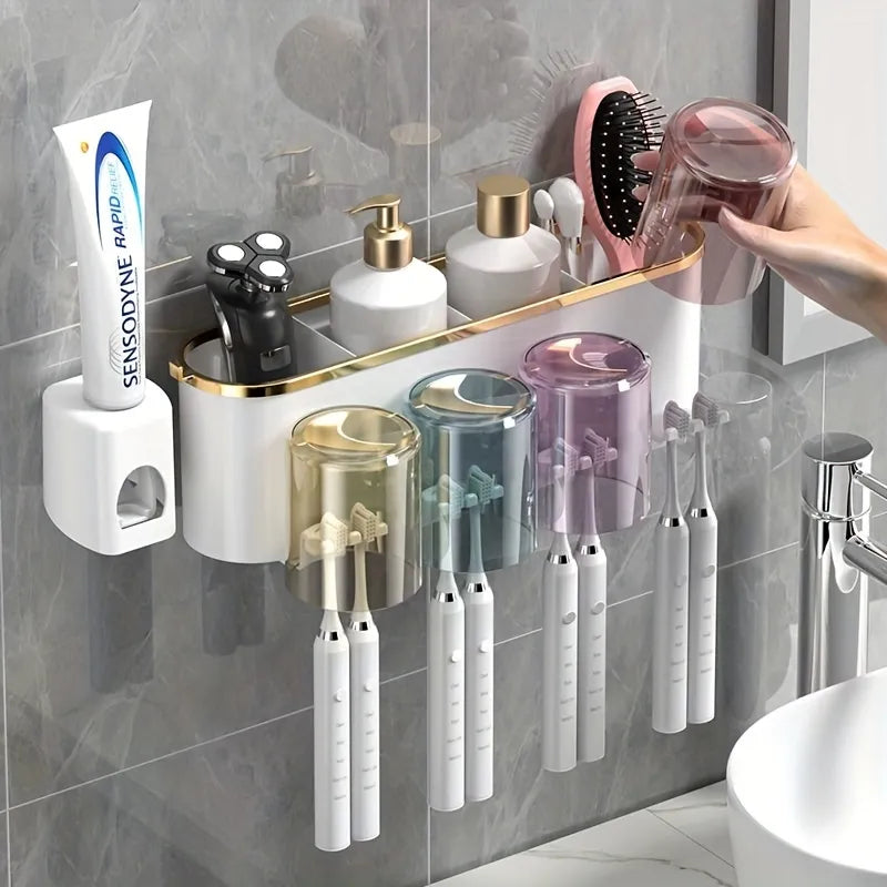 Toothbrush Holder With Squeezer Perforation-