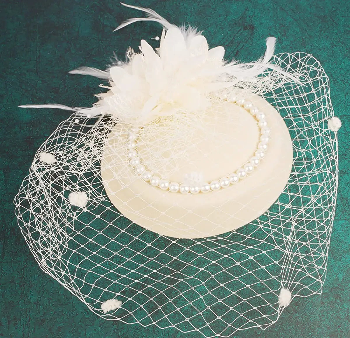 New Elegant Pillbox Hats 20s 50s Vintage Pearl Fascinators Hat for Women