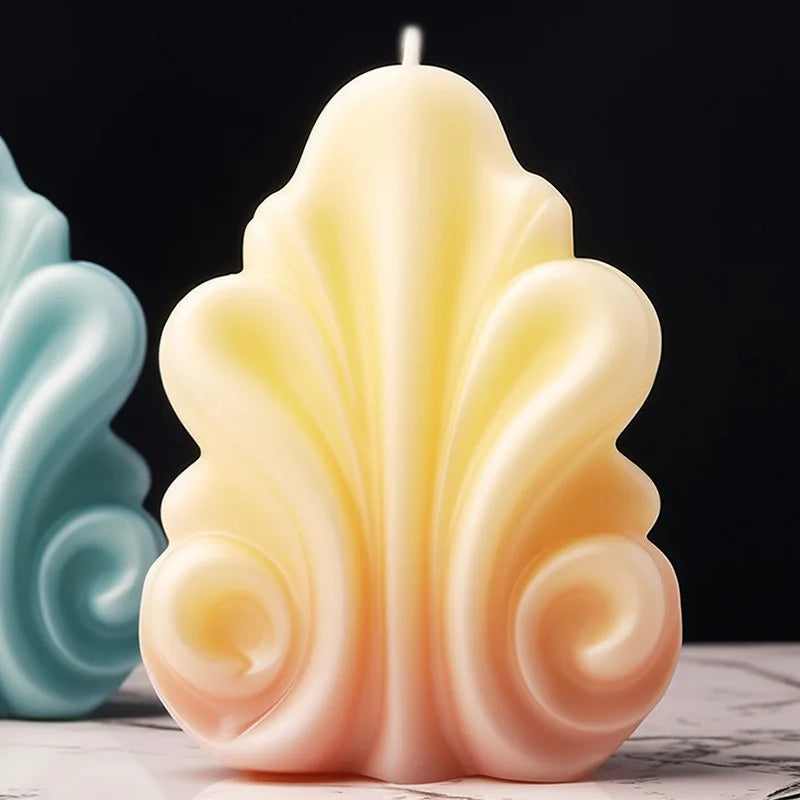 New 3D Shell shaped candle silicone mold wave striped shell cake chocolate silicone mold soap mold water wave shell candle molds