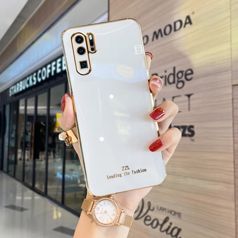 Luxury Plating Case For Huawei P40 Lite E Y9S P30 Y6 2019 P20 Lite Y7A P30 Pro Y8P Y7P Y9 2019 Silicone Phone Cover