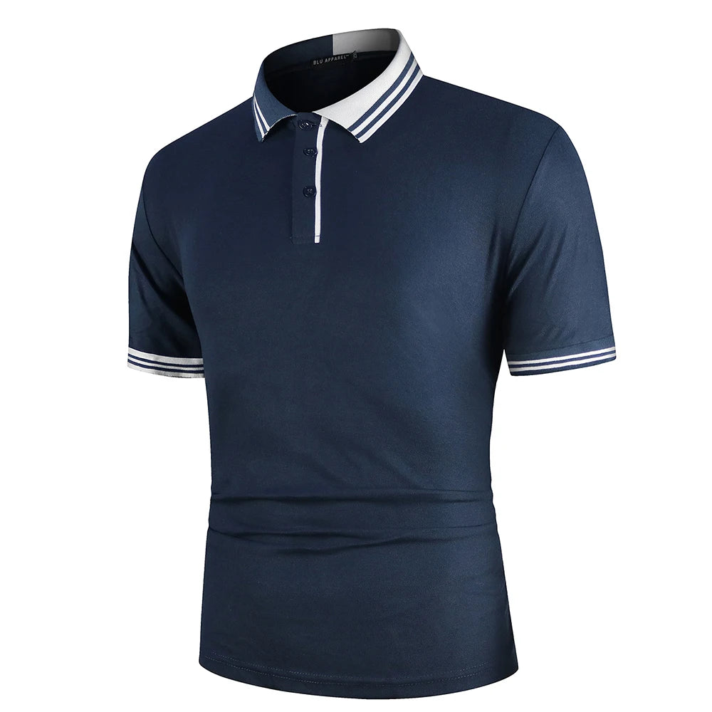 KB Men Polo Men Shirt Short Sleeve Polo Shirt Contrast Color