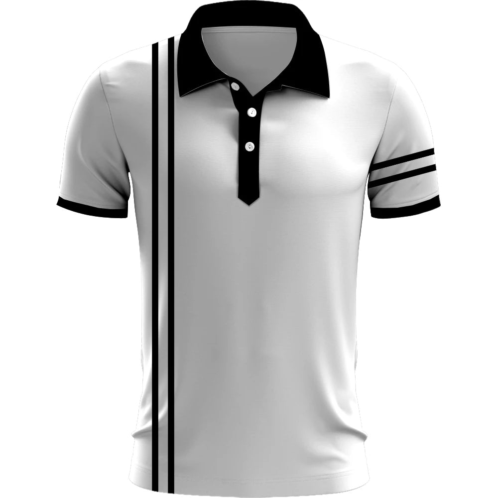 Summer Fashion and Casual Short Sleeve Printed Polo Shirt for Men