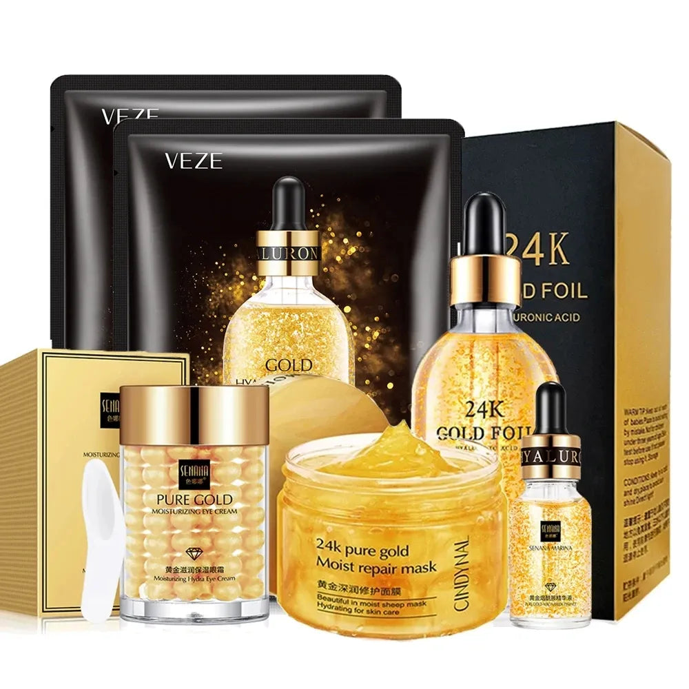 24k Gold Facial Skin Care Set Moisturizing Repair Sleep Mask Acne Facial products