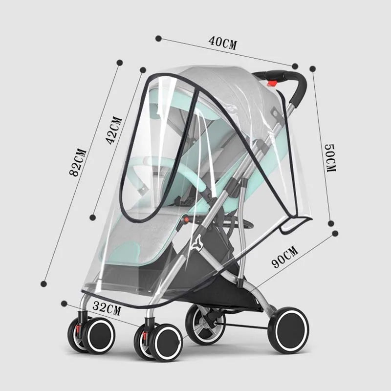 Universal Stroller Rain Cover Baby Car Weather Wind Sun Shield Transparent Breathable Trolley