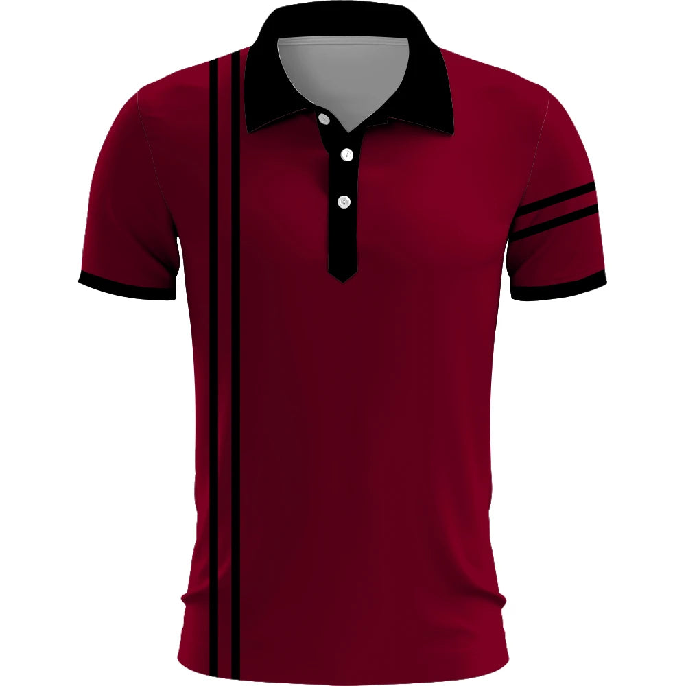 Summer Fashion and Casual Short Sleeve Printed Polo Shirt for Men