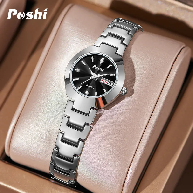 Swiss Brand POSHI Women Watch Stainless Steel Simple Waterproof