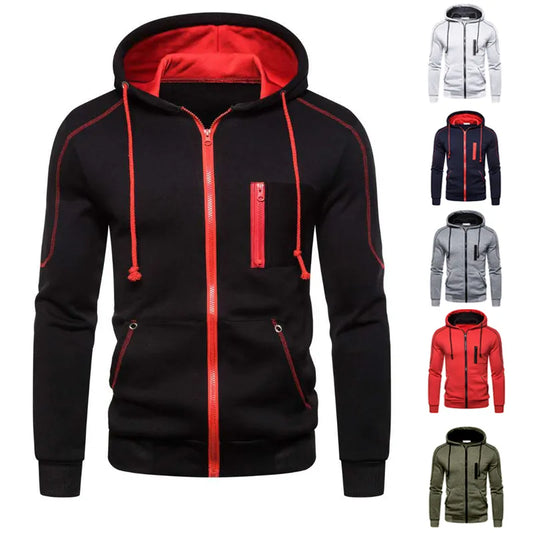 Men's Hoodie Black White Army Green Red Hooded Color