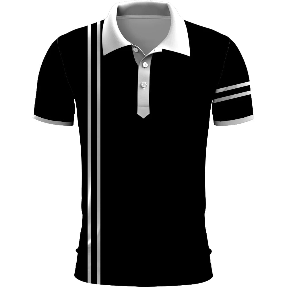 Summer Fashion and Casual Short Sleeve Printed Polo Shirt for Men