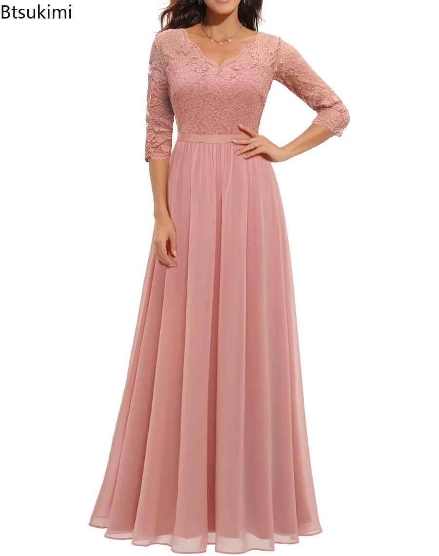 Women's Long Dress Evening Party Wedding Vintage Elegant