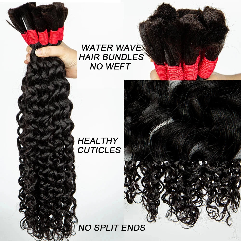 Water Wave Human Hair Bulk for Braiding