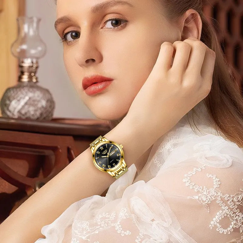 LIGE 2023 New Gold Watch for Women Watches