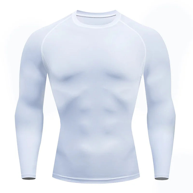 Men Workout Long Sleeve T- shirt Spring Autumn Gym Running Sport