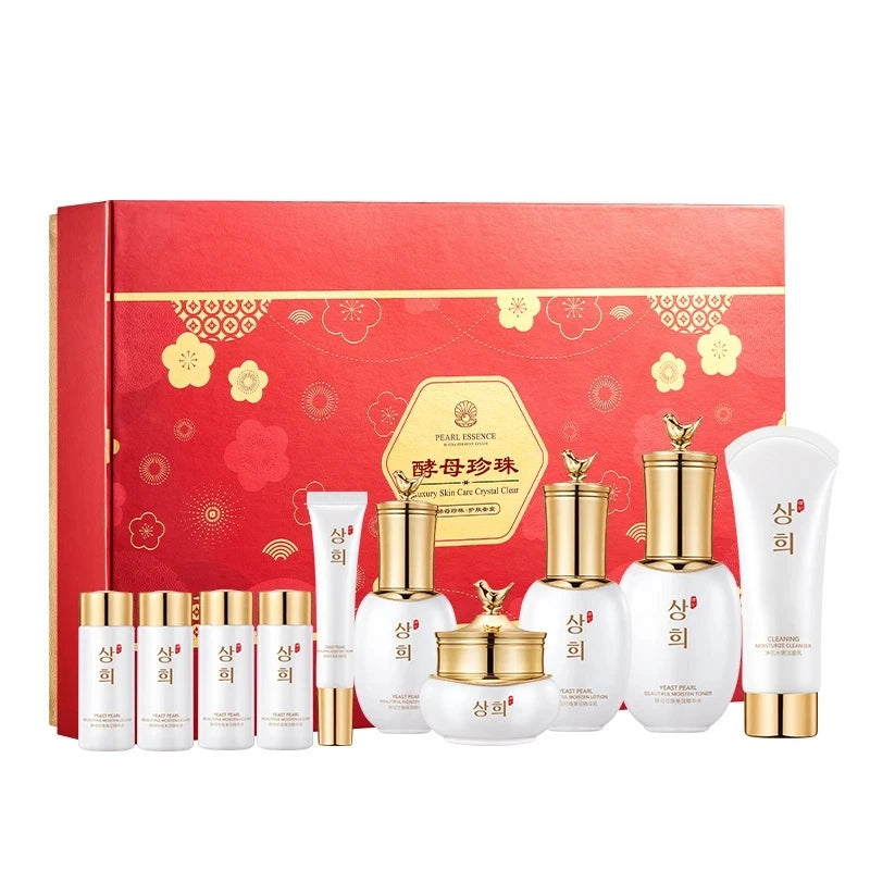 10pcs Pearl Yeast Skin Care Sets Moisturizing Facial