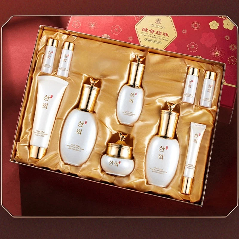 10pcs Pearl Yeast Skin Care Sets Moisturizing Facial