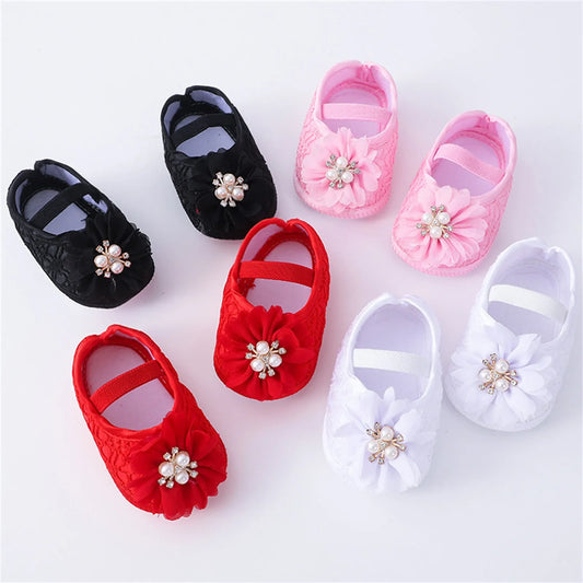 Baby Girls Flower Princess Walking Shoes for Newborn