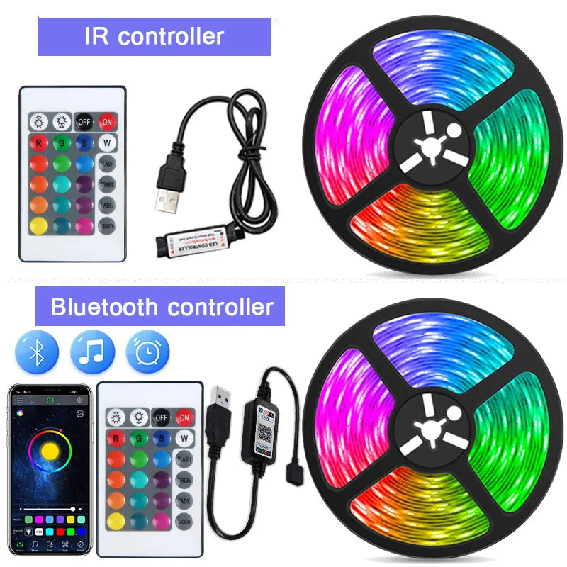 Smart Bluetooth LED Strip Lights Infrared Control RGB5050 Music Sync