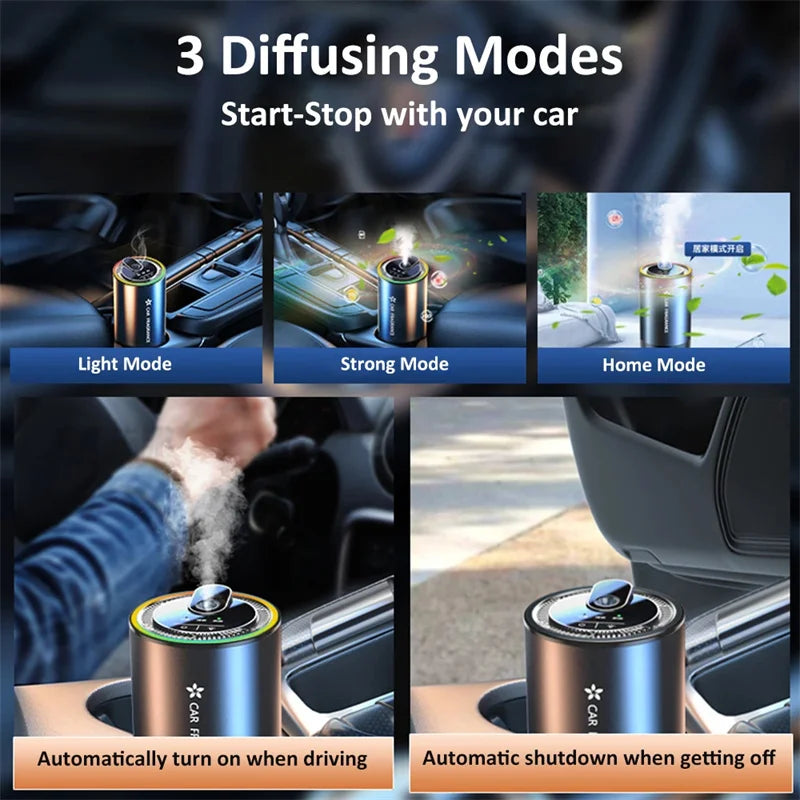 Car Aroma Diffuser with LED Starry Ambient Light 50ml Cologne Perfume