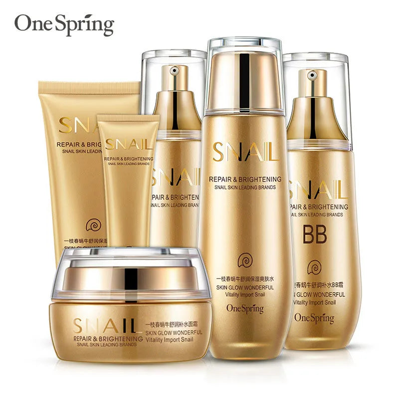 6pcs Snail Anti-aging Skin Care Sets Moisturizing Facial Set Skincare Products