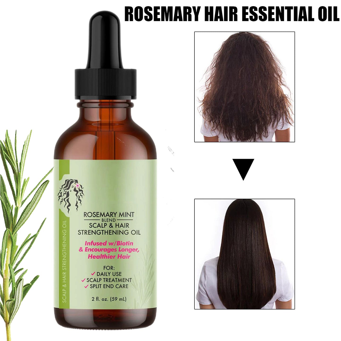 Hair Growth Essential Oil Rosemary Mint MIELLE