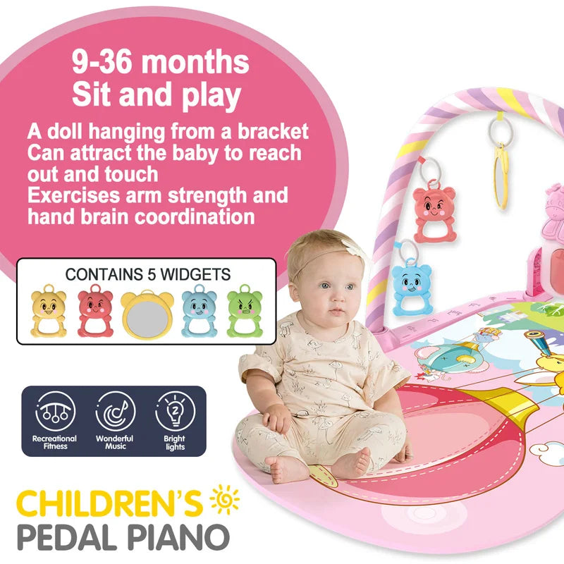 Baby Fitness Stand Music Play Gym Activity Toys Newborn