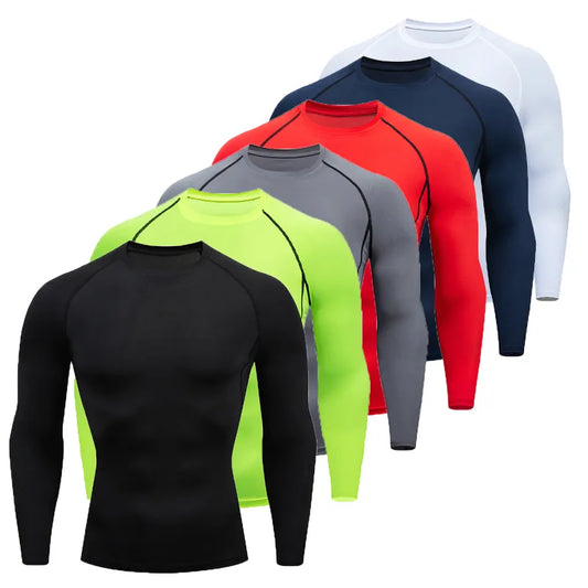 Men Workout Long Sleeve T- shirt Spring Autumn Gym Running Sport