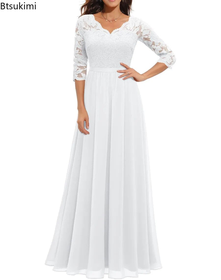 Women's Long Dress Evening Party Wedding Vintage Elegant