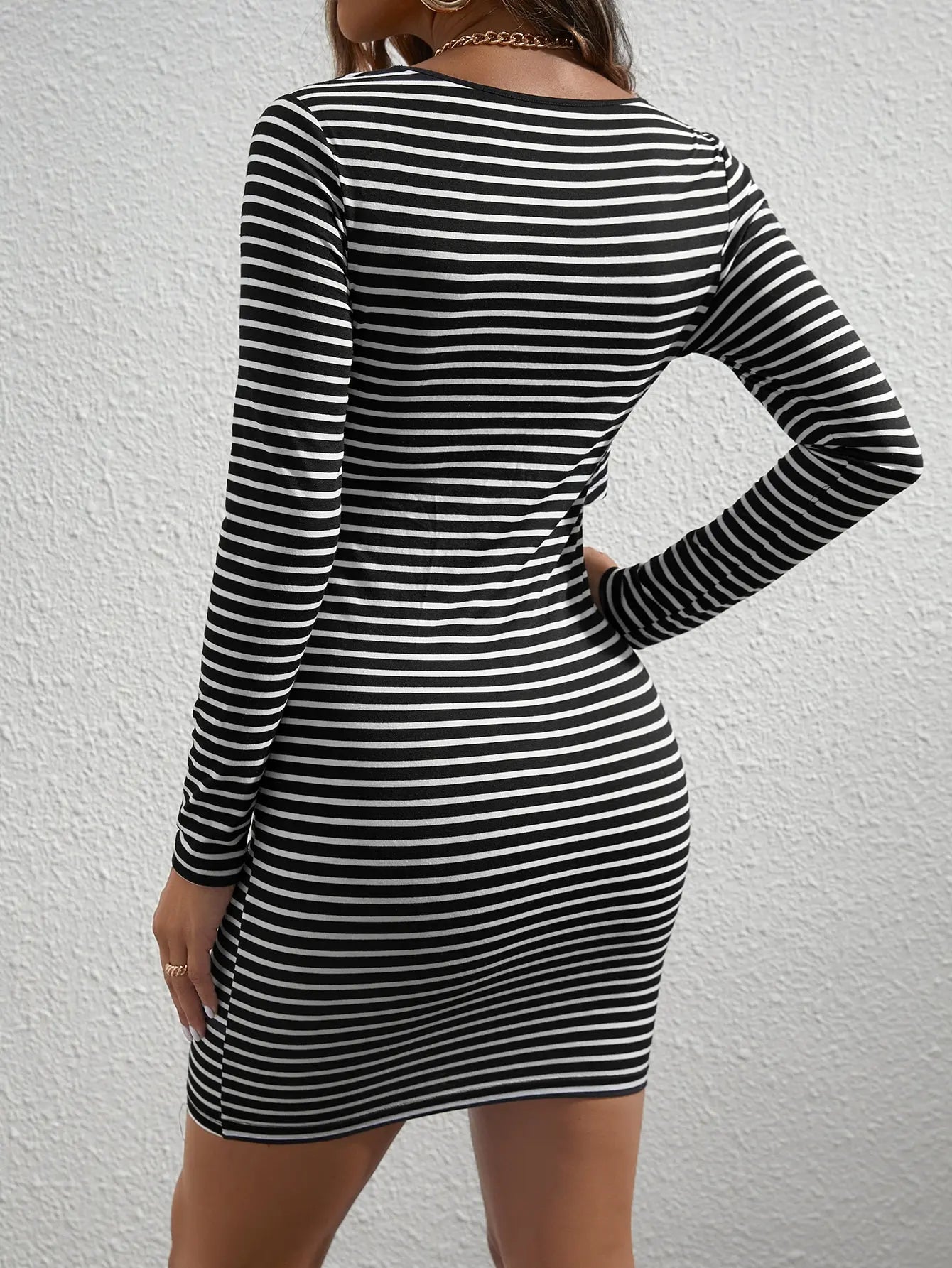 Women's Maternity Striped Dress Breast Feeding Bodycon Dress