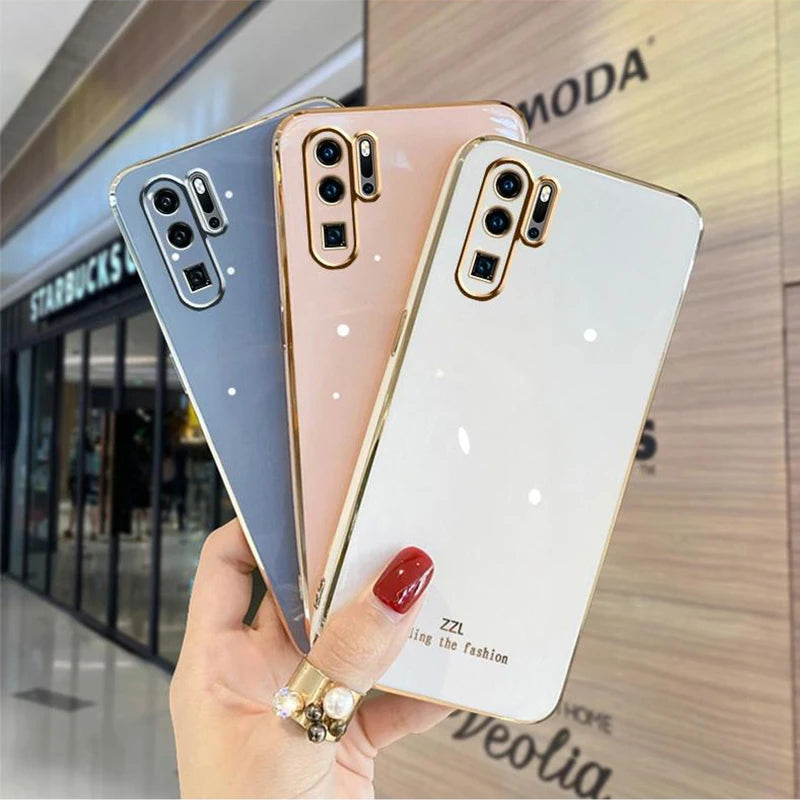 Luxury Plating Case For Huawei P40 Lite E Y9S P30 Y6 2019 P20 Lite Y7A P30 Pro Y8P Y7P Y9 2019 Silicone Phone Cover