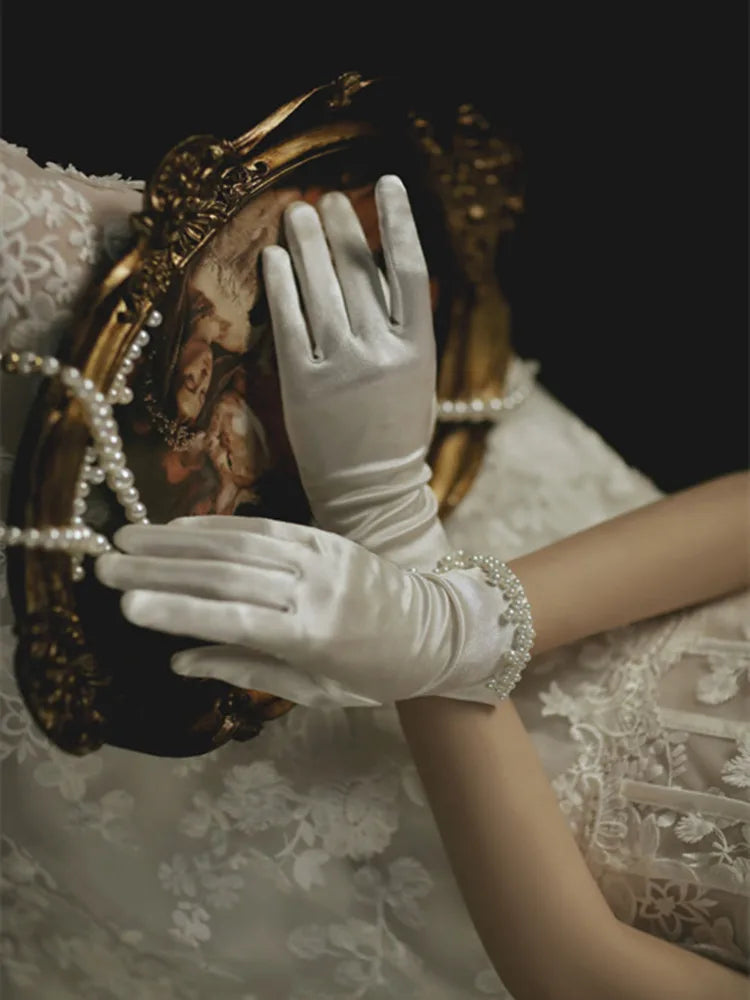 New Arrival Ivory Bridal Gloves, Gant Mariage Femme Novia Bride Wedding 2024