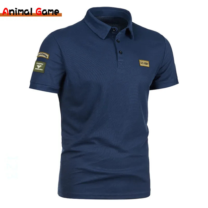 Korean Solid Color Men's Polo Shirts Casual Short Sleeve Turn Down