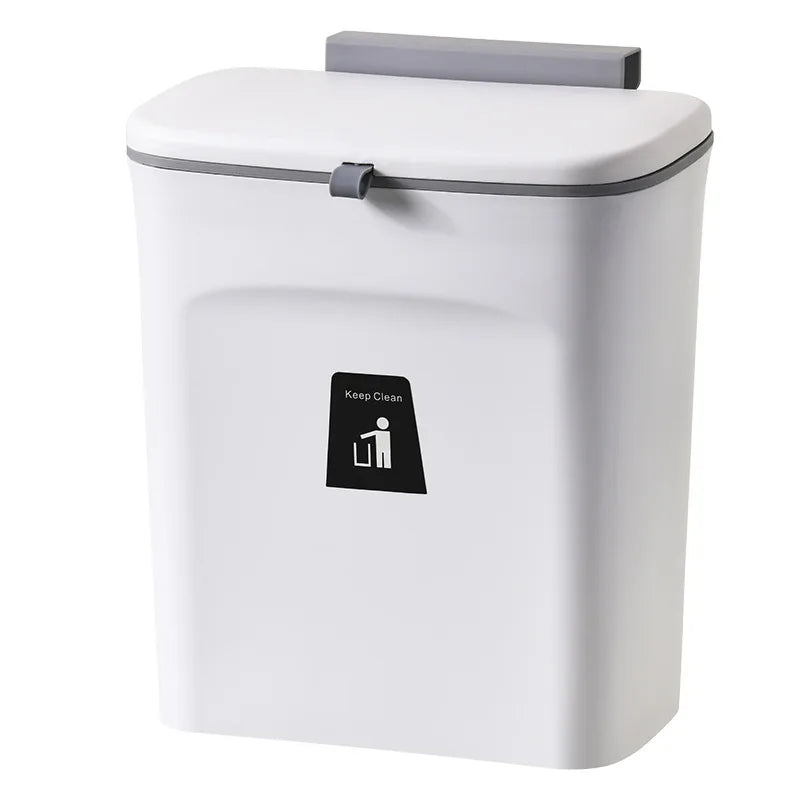 Wall-mounted trash can with inner tube household cabinet door bathroom hanging