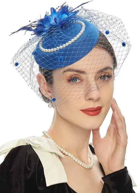 New Elegant Pillbox Hats 20s 50s Vintage Pearl Fascinators Hat for Women