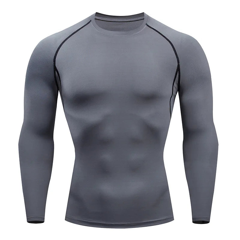 Men Workout Long Sleeve T- shirt Spring Autumn Gym Running Sport