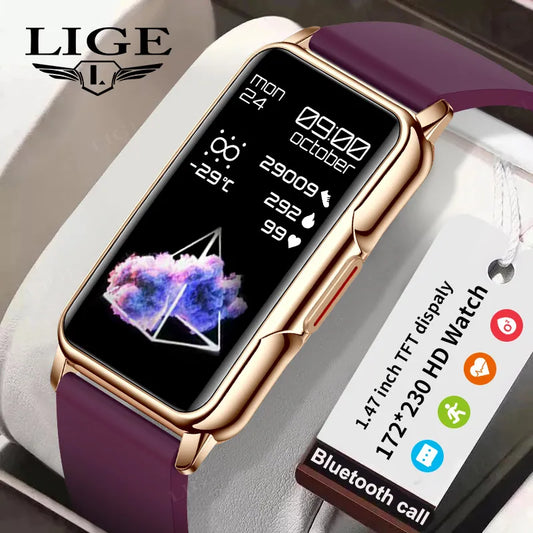 LIGE Smart Watch Women Men Bluetooth Connected Phone Music