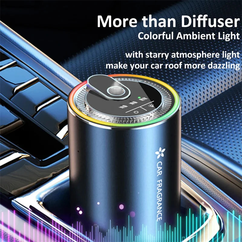 Car Aroma Diffuser with LED Starry Ambient Light 50ml Cologne Perfume