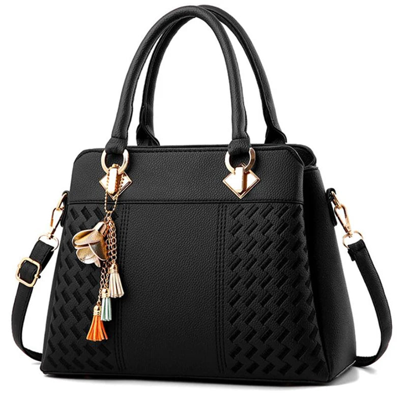 Gusure Luxury Handbag Women Crossbody Bag with tassel hanging Large Capacity