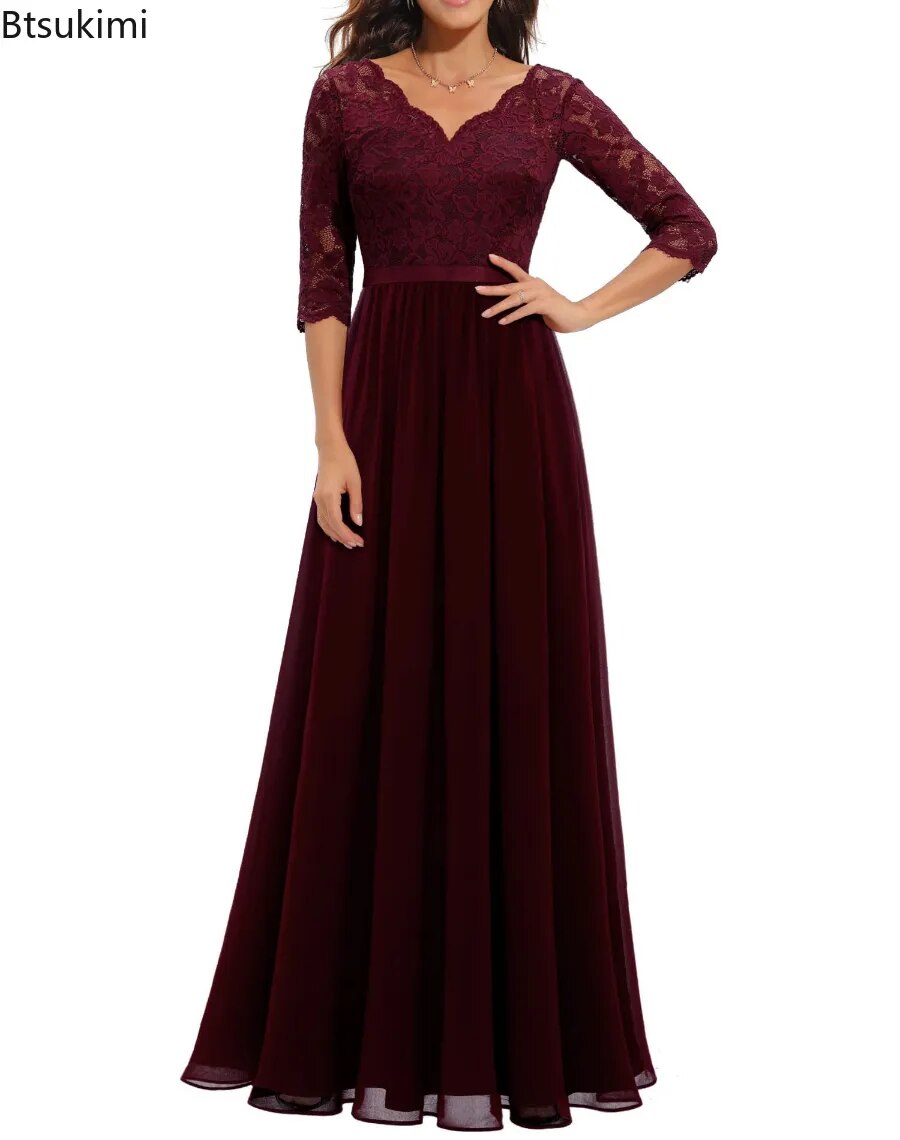 Women's Long Dress Evening Party Wedding Vintage Elegant