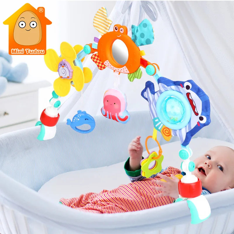 Baby Toy Stroller Arch Musical Rattle Adjustable Clip Crib Mobile Hanging Bed Bell 0 12 Months